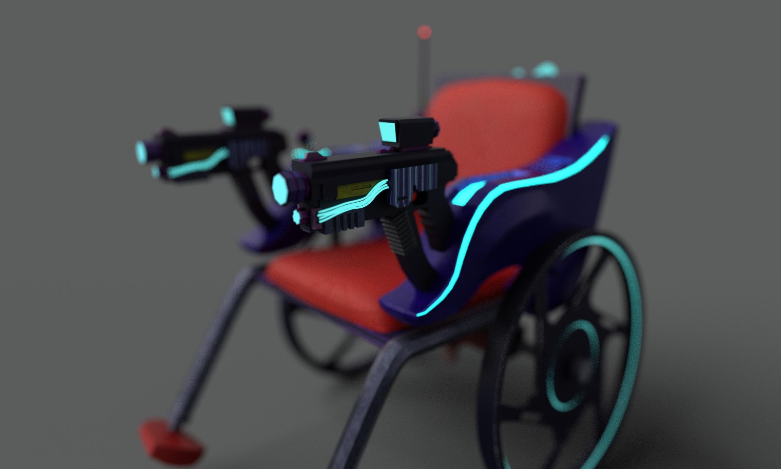 Wheelchair — gun close-up